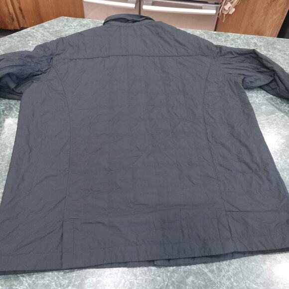 Eddie Bauer EB502 Shirt Jac Snap Button Quilted Shacket Black Men’s Large LOGO - Picture 12 of 16